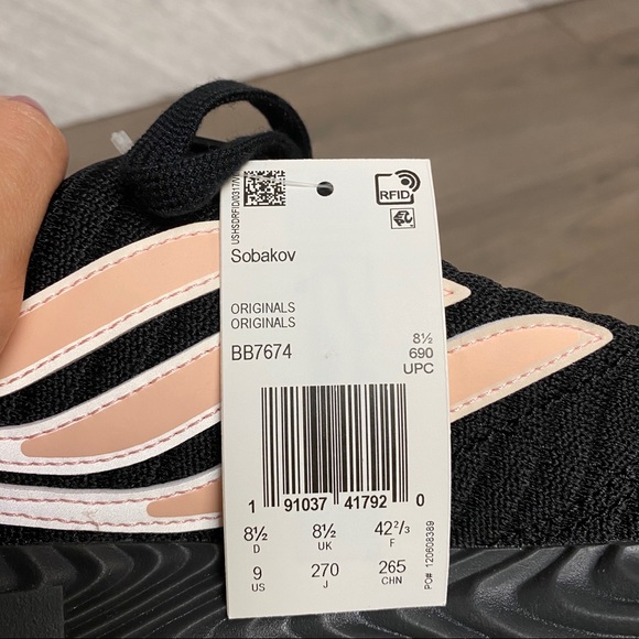 Adidas | Sobakov Core Black Chalk Coral Size 9 NWT - Picture 8 of 13